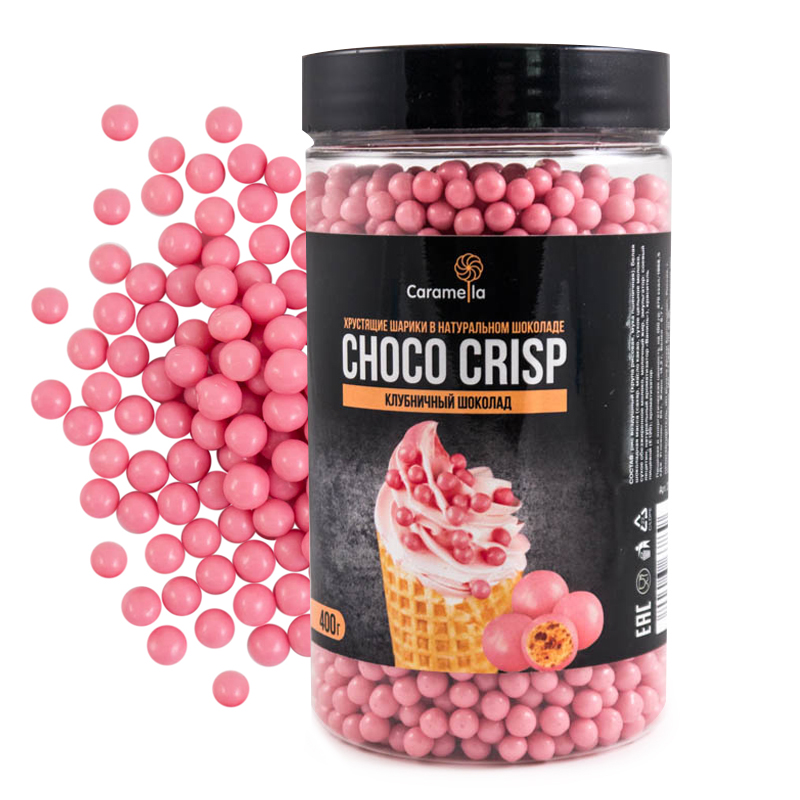 купить Шарики Caramella Choco Crisp Клубничный шоколад 400 гр